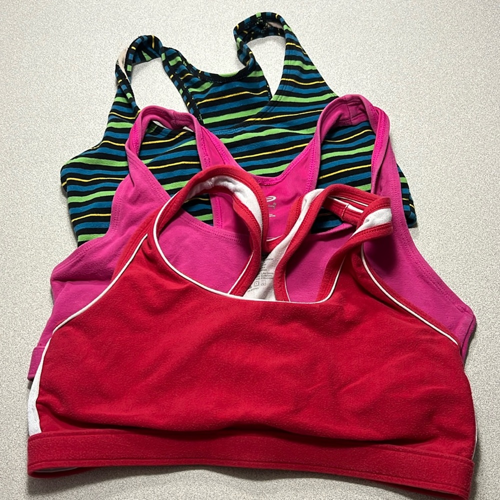 Three sports bras M